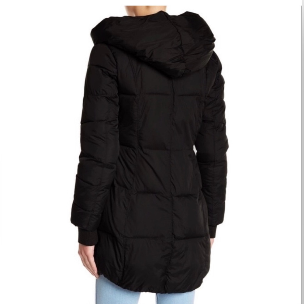 French Connection Black Mid length Women's Puffer Coat with Hood - Picture 3 of 14